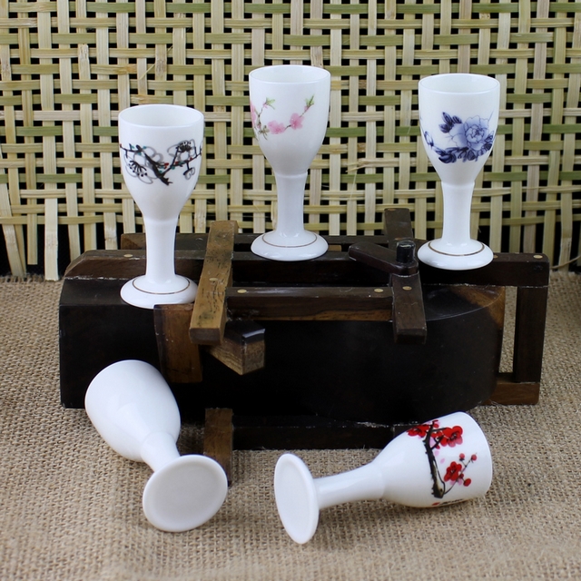 Jingdezhen Màu Xanh và Trắng 10 ml ML Nhỏ Wine Glass Rượu Vang Trắng Gốm Cốc Tinh Thần Wine Cup Swallow Ly Rượu Đặt