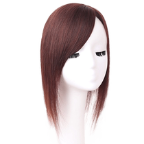 Wig head replacement hair piece for women to cover white hair natural light and traceless real hair with partial oblique bangs replacement hair piece