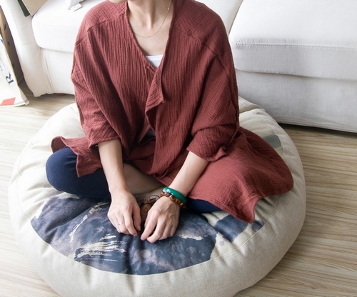 chơi Trung Quốc mực vẽ sen lanh sen tròn futon đệm thảm tatami dày đệm tùy chỉnh - Ghế đệm / đệm Sofa mẫu đệm ghế gỗ