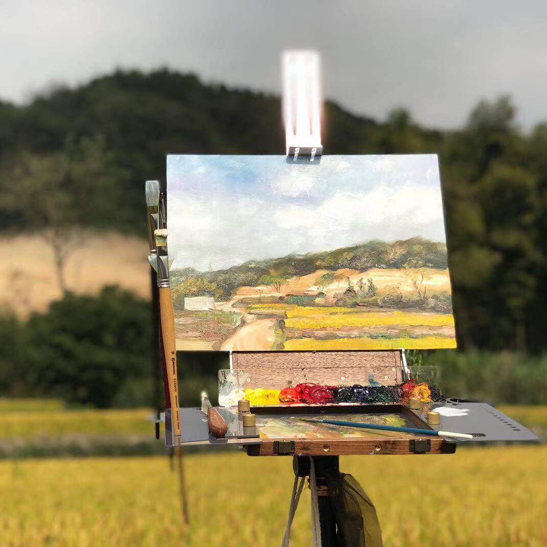 Wooden oil sketching outdoor drawing board handmade cotton linen fiber acrylic drawing board ultra-thin light portable art