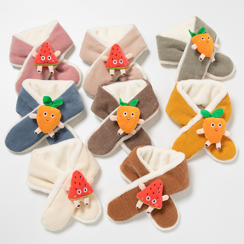 Young children scarves scarf-neck children autumn and winter short style warm fruit cartoon Han version 100 hitch kindergarten elementary school children