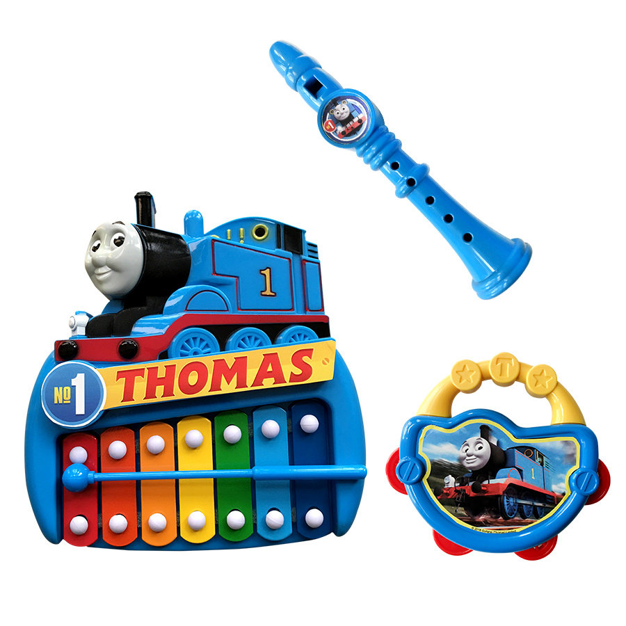 Thomas Train Baby Dial Wave Drum Rattle Bell Vertical Flute Percussion children Instruments Kindergarten Cartoon Puzzle Power Toys-Taobao