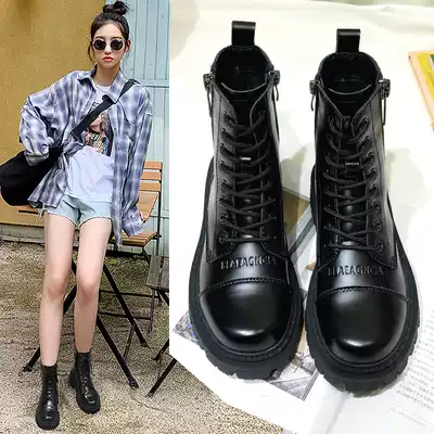 Martin boots female English autumn boots female 2021 New ins tide spring and autumn single boots Joker thick soles