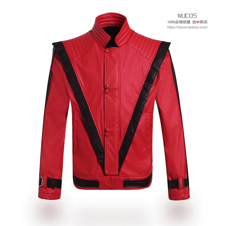 Michael Jackson Michael Jackson trang phục bộ phim kinh dị run rẩy màu đỏ da đầu áo khoác nam