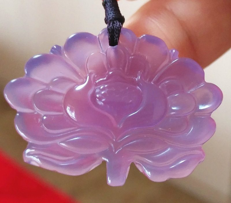 Shaanxi Blue Fields Jade Natural Jade Pendant Flowers Jade Pendant Imperial Purple Jade Pendant 2 '6 by 3' 4