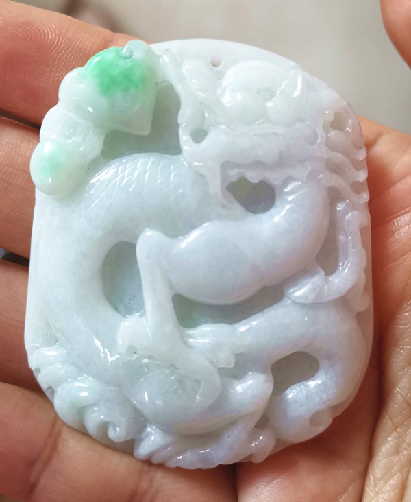 Laokeng A goods jade jade pendant natural Burmese jade jade pendant atmospheric jade dragon support re-inspection 5 3*4 4