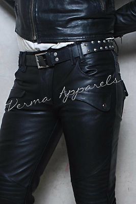 Mua quần nam xe máy mùa thu đông thời trang quần da xu hướng quần quần bị ám ảnh bởi punk rock tights chân - Quần da quần lửng nam