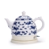 Jingdezhen một ấm đun nước bằng gốm Xinxin SCJ-0821 tự động tắt nguồn cơ khí kiểu hoa sen rối trắng xanh