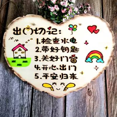 Customized creative cute home room door number pendant DIY listing warm reminder card welcome home decoration card