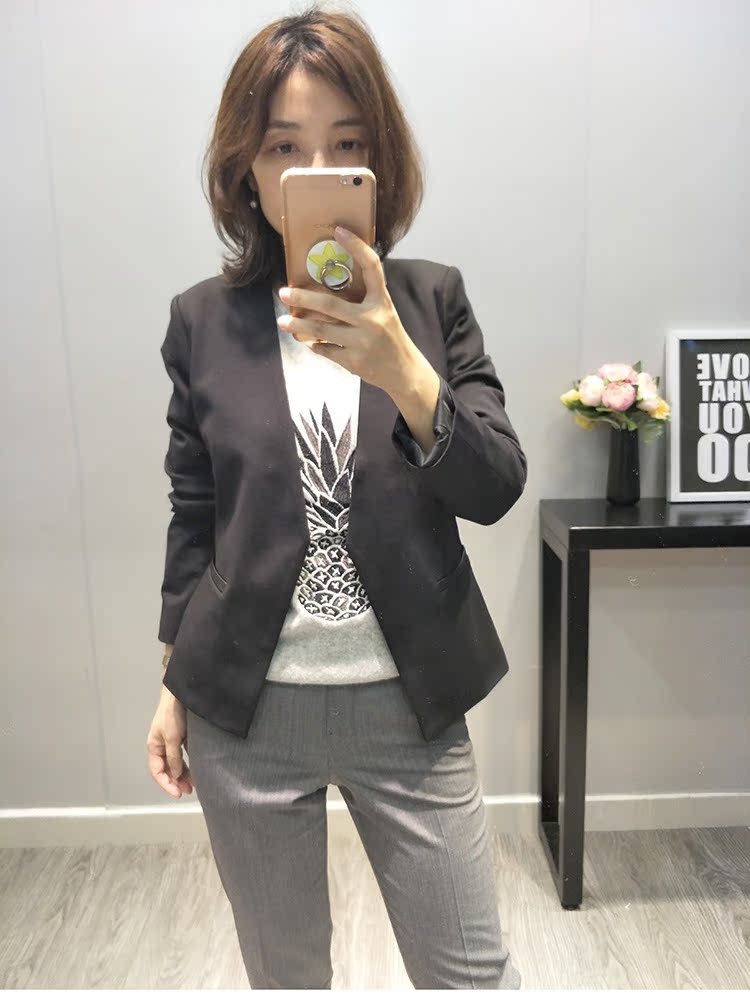 Giờ thứ 11 và 50 giây sẽ không được trả lại. Soup da cừu khâu mà không cần khóa áo khoác dài tay 8011 TH nha quần áo nữ