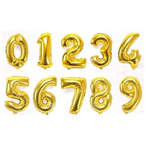 Golden digital aluminum balloon holiday wedding baby birthday party decoration 16 inch digital balloon