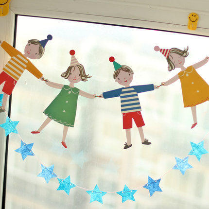 Festive hand-in-glove Cartoon Laaula Flags for birthday party Kindergarten start of school placement Supplies Decorative Color Flags