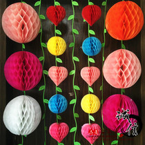 Mid-Autumn Festival National Day Paper Lantern Decoration Equipment Honeycomb Ball Flower Ball Wedding Kindergarten Ornaments Flower Ball