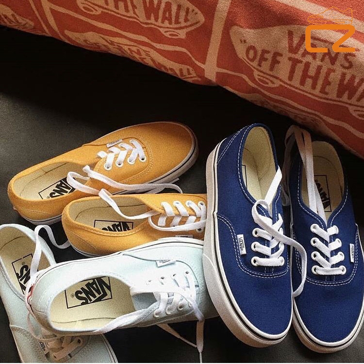 Vans Aut Bright Yellow Blue Ice Blue Classic Low-Top Canvas Shoes for Men and Women Vn0A38Emqa0