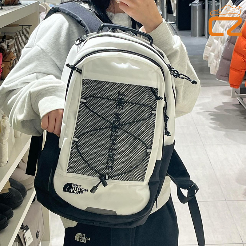 North Face Black and White Milk Blue Multifunctional Mountaineering Outdoor Sports Commuting Student Computer Backpack with Various Capacity Options