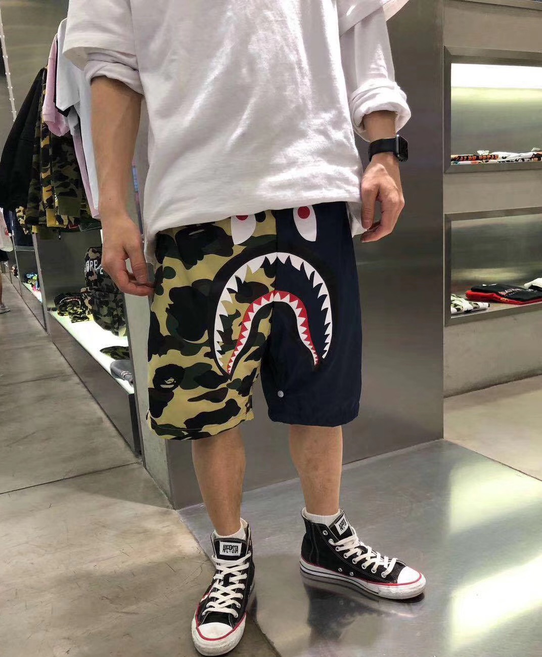 bape shark beach shorts