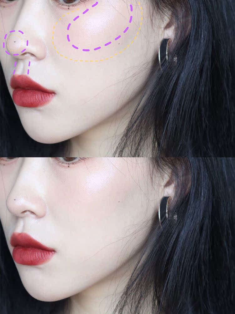 TASu Her Mermaid 6-High High Gloss Purple Champagne Polarized Champagne Apple Ditch Brightening Matte Powder phấn bắt sáng mac