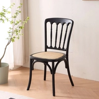 Наполеон 𪨧 Стул, черный чехол на сиденье из настоящего ротанга★Импортные бревна★Десятилетняя гарантия