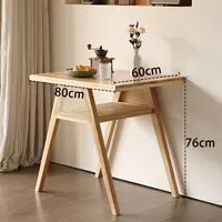 Одинарный стол, цвет массива дерева, дизайн из массива дуба*ротанга