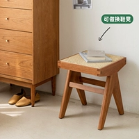 Вишневый цвет ★ настоящий ротанг ★ табуретка из бревен