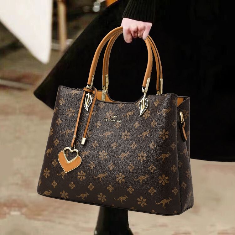 French Gene Mk Women's Bag 2026 New High-End Shoulder Bag for Middle-Aged Mothers, Stylish Crossbody Genuine Leather Handbag