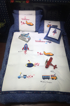 Real shot cotton long-staple cotton cartoon embroidery Childrens four-piece cotton boy baby bedding