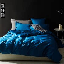 Clear cabin 140 LF Lana fine double-sided tendons satin four pieces of pure color cool sensation ice silk minimalist wind bed supplies