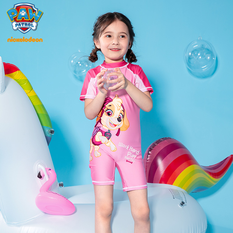 Swimsuit kids boys and girls cute princess one-piece sports swimsuit in the big boy sunscreen quick-drying 21 years new model