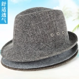 Осенняя мужская зимняя шерстяная удерживающая тепло демисезонная шапка, для среднего возраста