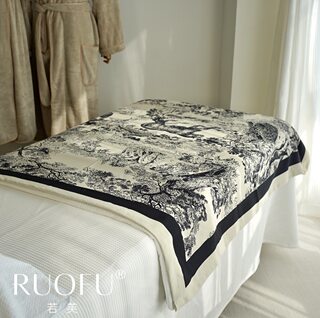 新款美容院床旗床盖森林风野兽主义高端