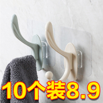 Hook wall hanging clothes hook multi-functional household coat hook kitchen door free punching strong sticky hook hanging towel hook