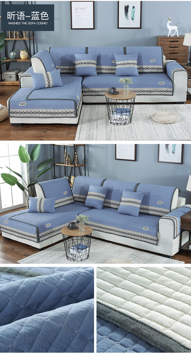 Sofa đệm bốn mùa phổ quát sofa khăn che đệm đơn giản hiện đại chống trượt sofa bao gồm tất cả bao gồm bao gồm phổ quát - Ghế đệm / đệm Sofa nệm lót ghế gỗ