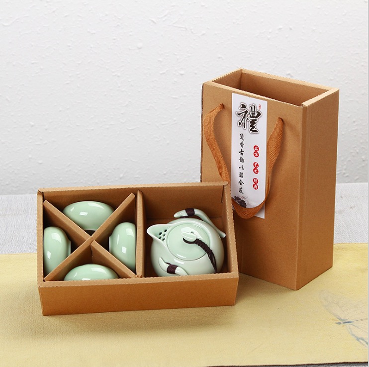 Ceramic cup tea set travel kit portable kiln tea tool gift delivery customers