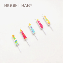 BIGGIFT big orange ~ atmosphere with Korean ins and seven colourful candles birthday cake decorations