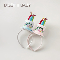 Biggift Baby ~ South Korea Ins baby birthday hat Birthday Hat Cake Styling Hair Stirrup Photo Shoot
