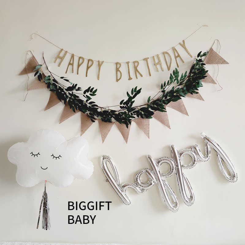 BIGGIFT Big Orange~ins Simple Baby's birthday layout props wall decoration package