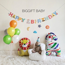BIGGIFT ~ childrens baby birthday party arranged animal photo male girl decorative scene photo props
