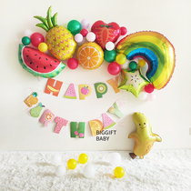 BIGGITF BABY ~ ins Baby Childs birthday party arranged wall decorated fruit theme Simple