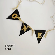 BIGGIFT Big Orange ~ Digital one pennant baby birthday dining chair tutu skirt gauze decoration