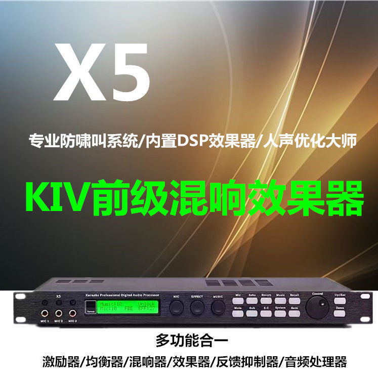 X5 digital karaoke pre-stage effectors professional audio processor anti-howl called PC playground for home conference