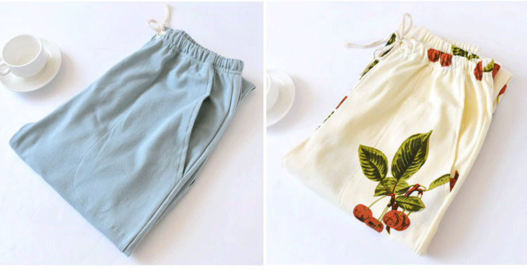 Mùa xuân và mùa thu đồ ngủ cotton phụ nữ tươi mát mùa đông sưởi ấm phòng đan bông khép kín bông chùm chân quần nhà baggy nam