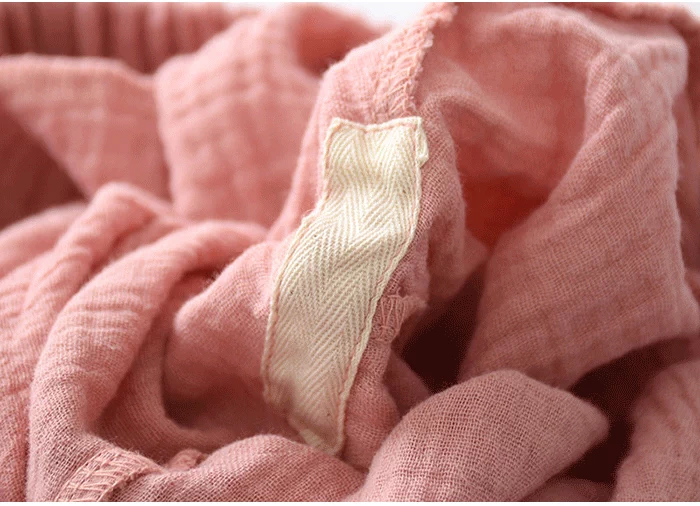 Bộ đồ ngủ bằng cotton nguyên chất cho phụ nữ mùa xuân và buổi sáng đi dạo giải trí gạc lỏng phần mỏng bảy điểm quần chân rộng có thể mặc quần nhà - Quần tây