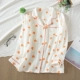 Bộ đồ ngủ mùa xuân và mùa thu Áo khoác của phụ nữ Một mảnh vải cotton nguyên chất lỏng lẻo Gạc hai lớp Bông tinh khiết mỏng dài tay Điều hòa nhiệt độ Áo khoác cardigan nhỏ - Pyjama