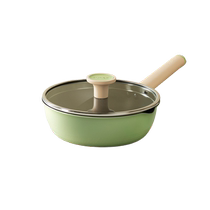 Supor lightweight fire red point non-stick frying pan flat bottom deep frying pan multi-functional household gas electromagnetic universal