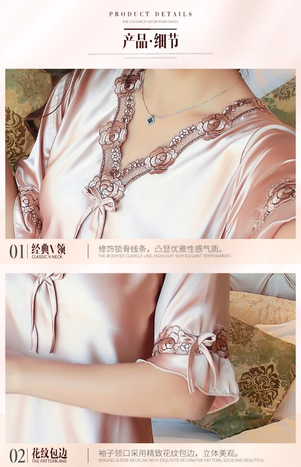 Đồ ngủ gợi cảm nữ mùa hè váy lụa băng tươi công chúa đầm ngọt ngào lỏng siêu mỏng mùa xuân và mùa thu lụa dịch vụ nhà váy nhung cao cấp