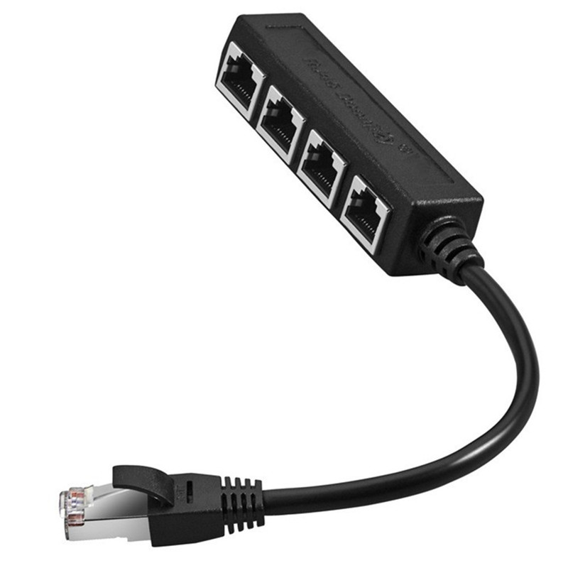 Splitter Rj45 Ethernet Cable Adapter One-To-Two Connector Female Port Lan Network Extender