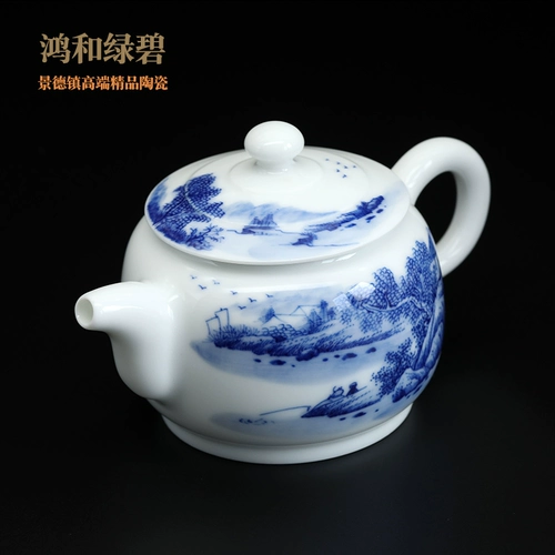 诚德轩 Элитный чайный сервиз, сине-белый фарфоровый набор, ручная роспись