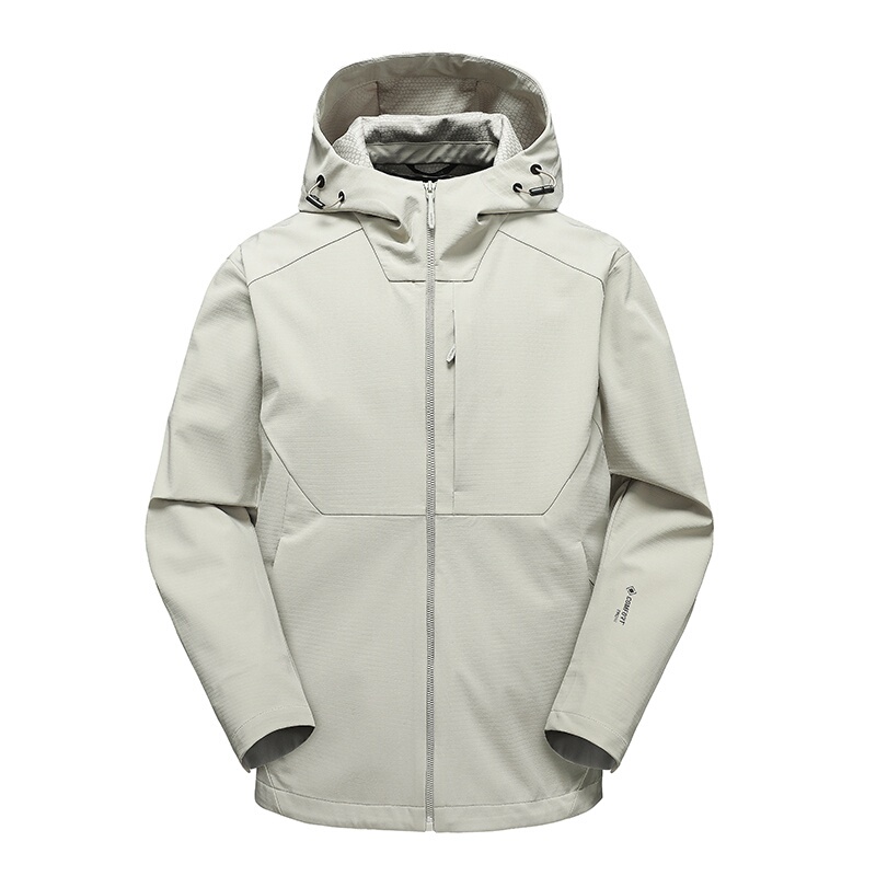 Spring and Autumn Outdoor Sports Softshell Hooded Jacket, Unisex Mountaineering Clothing, Windproof and Waterproof Workwear Jacket