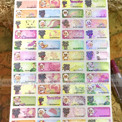 Мультяшная милая водонепроницаемая износостойкая именная наклейка