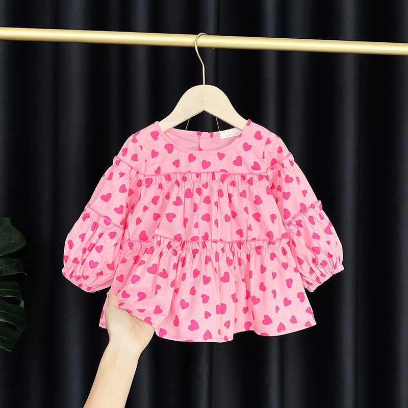 Girl Long Sleeve Shirt Spring Autumn Baby Boy Doll Sweatshirt Trendy Internet Red Fried Street Tide Clothing Baby Spring Dress Blouse